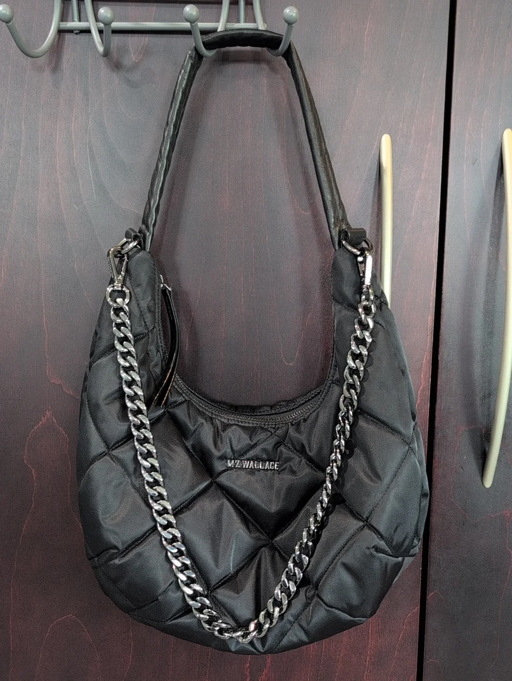 MZ Wallace Madision Shoulder Bag Black/Gunmetal